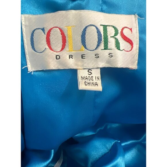 Colors Dress Blue One-Shoulder Ruched Dress With Beaded Trim Size S Super Mini D - Picture 7 of 10